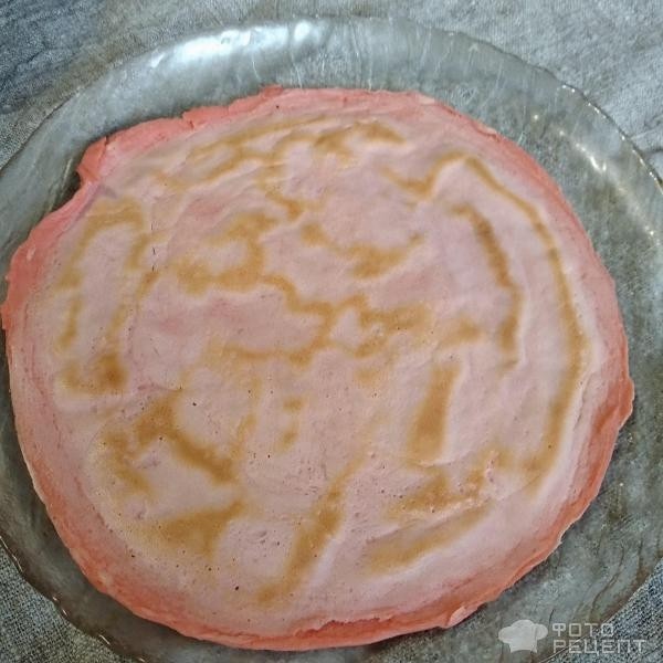 Рецепт: Блинный торт Радуга - С яблочно-сливочным кремом