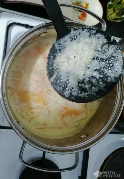 Рецепт: Суп-пюре из красной чечевицы с плавленым сыром и зеленью - Вкусный, полезный, сытный, подойдёт для ППшников