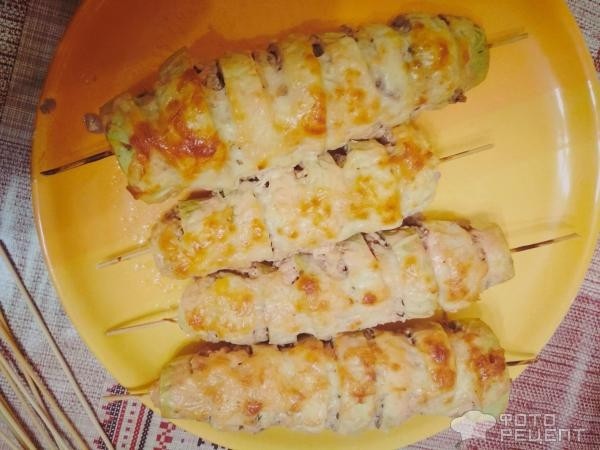 Рецепт: Шашлычки из кабачка с фаршем - Просто, вкусно, сочно и оригинально