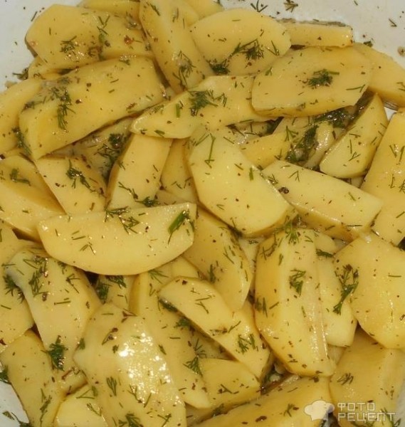 Рецепт: Пряный картофель - в духовке