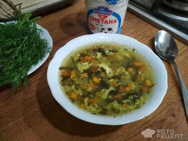 Рецепт: Суп из морской капусты - "кудрявый супчик"