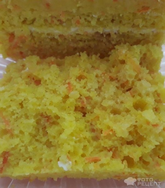 Рецепт: Морковное пирожное - Со сметанным кремом, воздушный морковный бисквит без яиц.