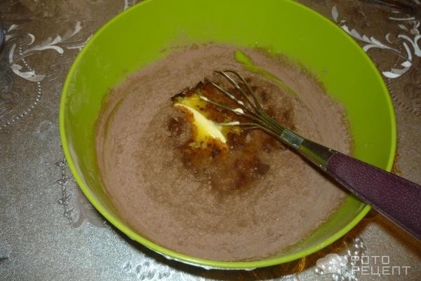 Рецепт: Шоколадный кекс с творогом - потрясающая фактура "шелковый шоколад"