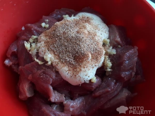 Рецепт: Картошка с мясом в духовке - порционно