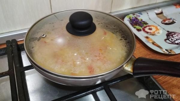 Рецепт: Омлет на сковороде - с болгарским перцем и соевым соусом