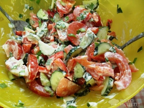 Рецепт: Летний овощной салат - с лизуном