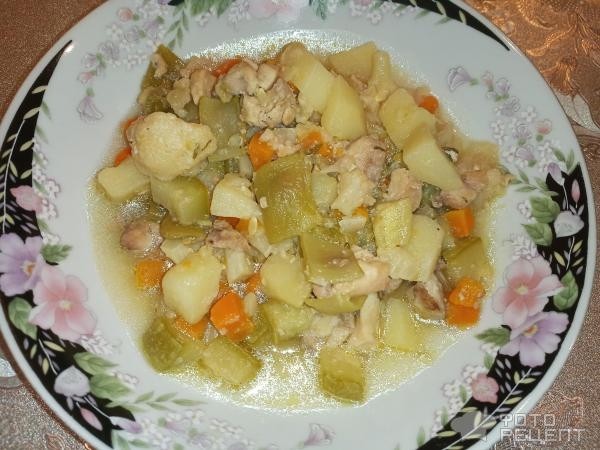 Рецепт: Овощное рагу с курицей - простой деревенский вкус