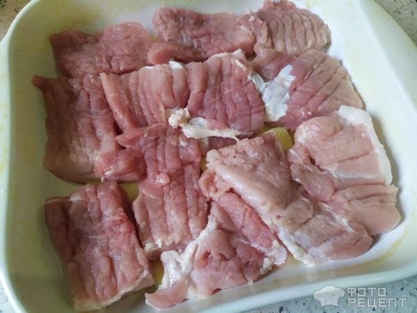 Рецепт: Картофель запеченый со свининой - Вкусно, жирно, калорийно!:)