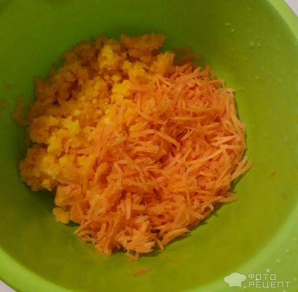 Рецепт: Тыквенно-морковный кекс - Полезный и ароматный кекс на кефире с овощной начинкой из моркови и тыквы