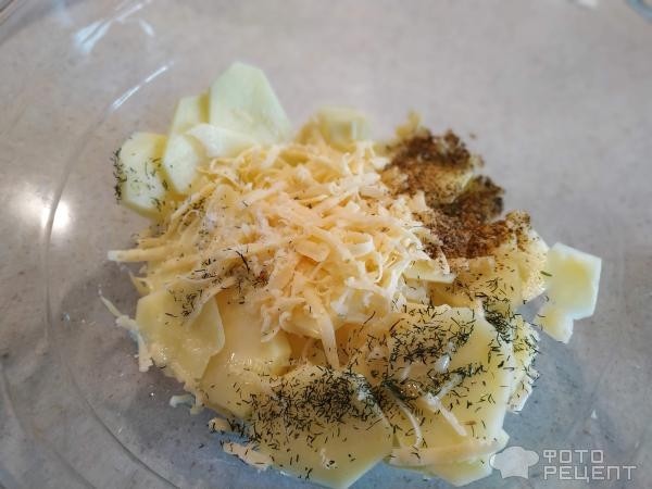 Рецепт: Гарнир из картофеля - горка с сыром