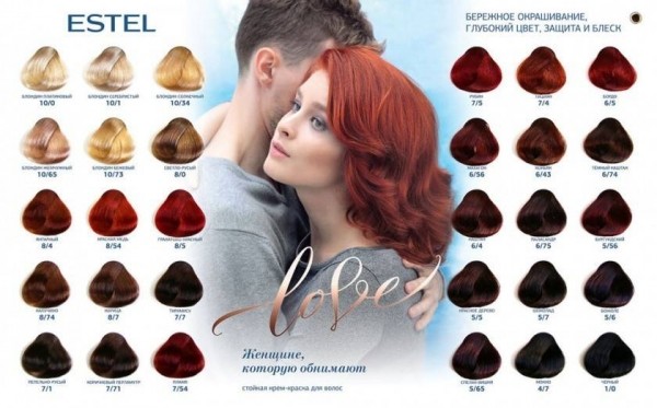 Краска для волос Эстель: палитры цветов и оттенков