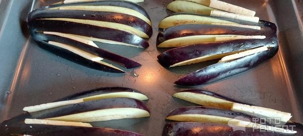 Рецепт: Баклажаны запеченные с сыром и шампиньонами - в духовке